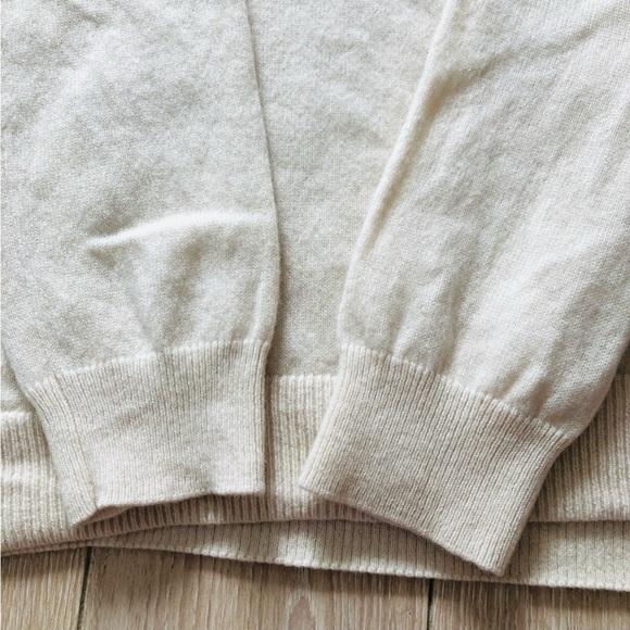 French Brand Marie Sixtine 100% Cashmere V Neck Sweater in Cream Size M - Picture 5 of 11